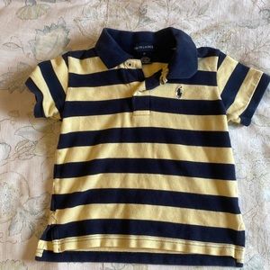 Polo by Ralph Lauren navy and yellow stripe shirt 3T